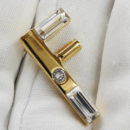 Fendi Earrings Fast Logo Brass Crystal 8ah713 Gold Women's Accessories