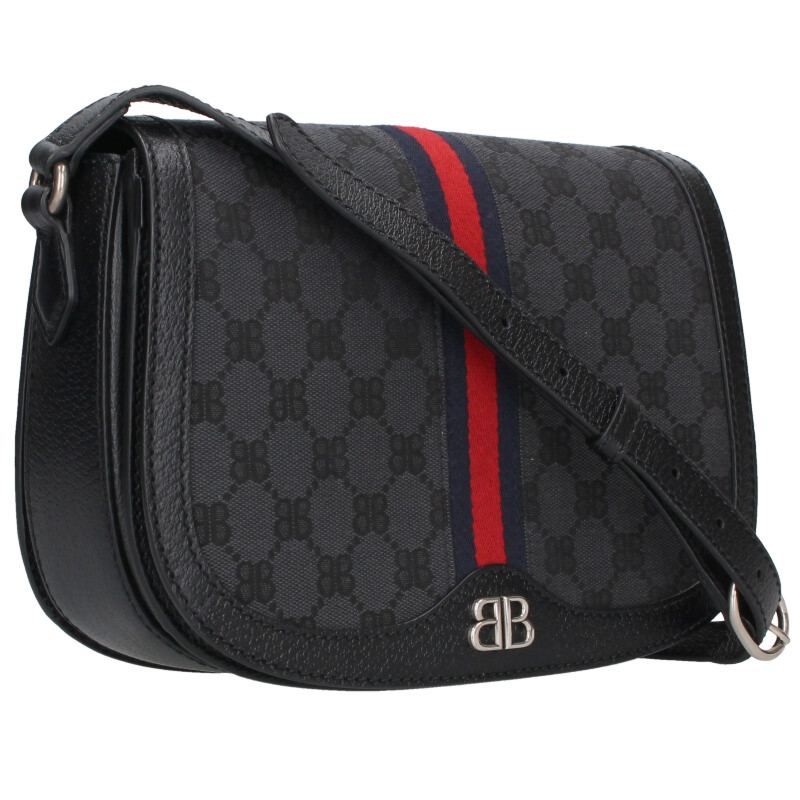 Balenciaga X Gucci 680121 The Hacker BB Allover Sherry Lineleather Shoulder Bag