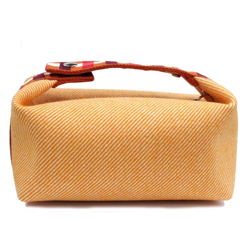 Hermes Brid A Black PM Au-carre Handbag Pouch Faube Orange Ladies Unused