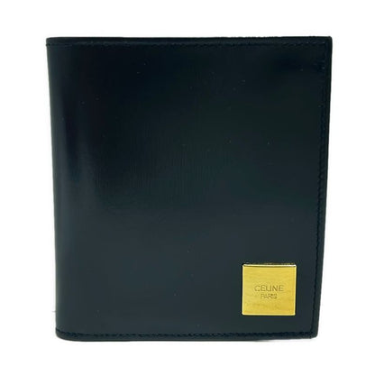 Celine Bifold Wallet - Black And Gold Leather