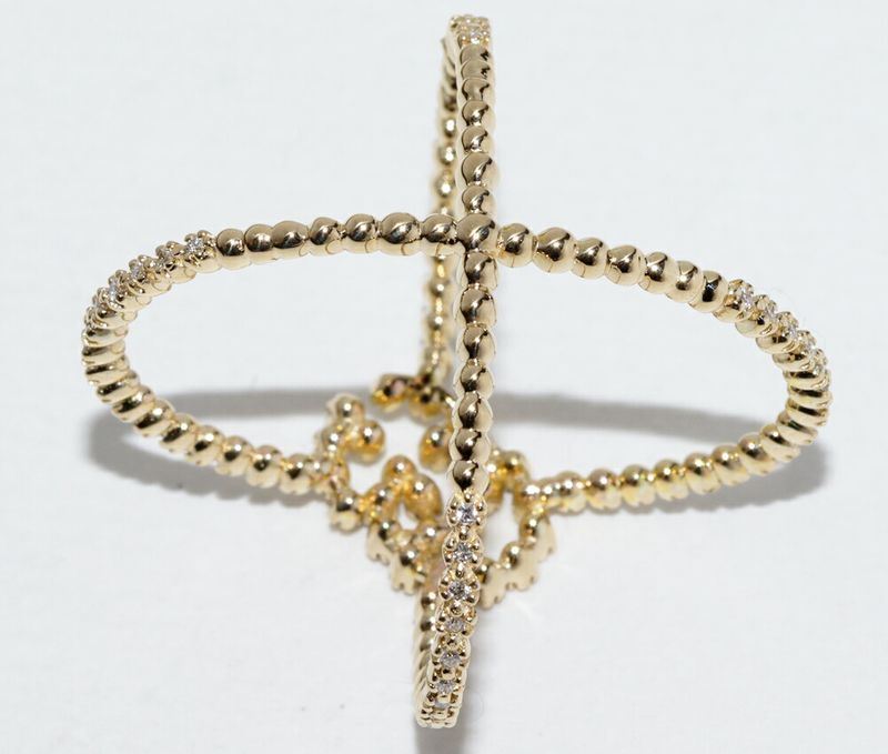 Gucci Ring 18K Yellow Gold Diamond 88P GG Running Ring