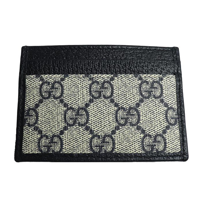 Gucci GG Supreme Card Case Navy Beige 673002 K9gsn 4075 Men's Preowned