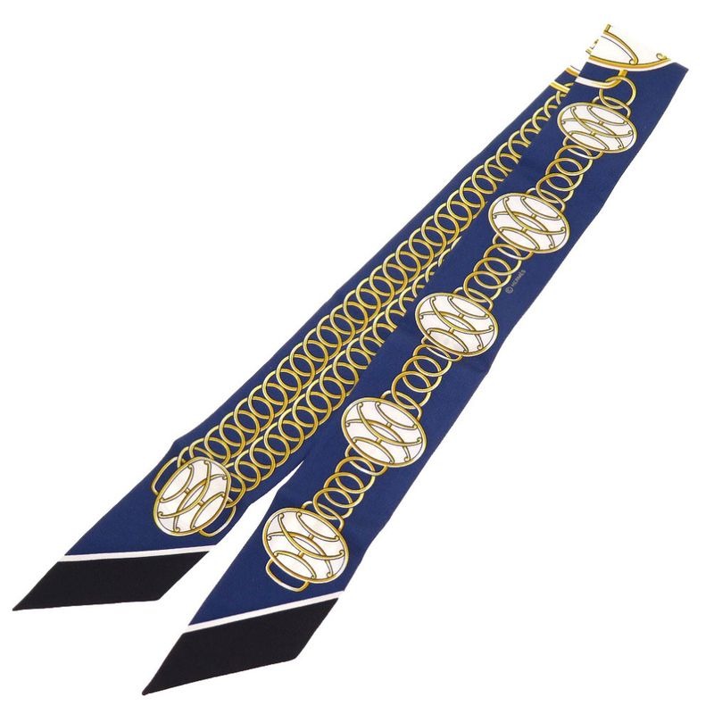 Hermes Lift Profile Scarf Silk Navy Blue 0129