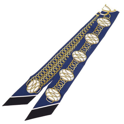 Hermes Lift Profile Scarf Silk Navy Blue 0129