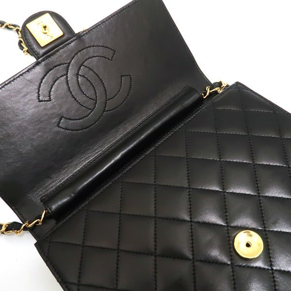 Chanel Chain Shoulder Bag Matelasse Push Lock Black Hardware Officially