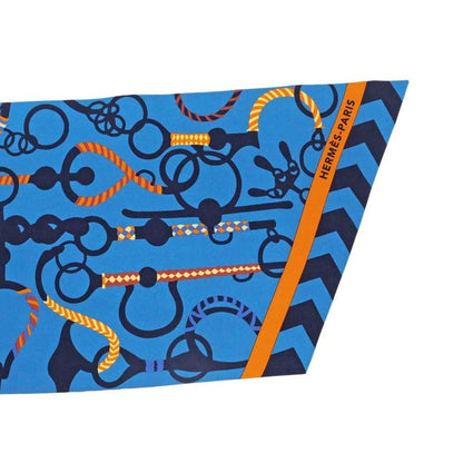 Hermes Maxi Twill - Molle Etres Blue - Orange Yellow Blue Silk Scarf