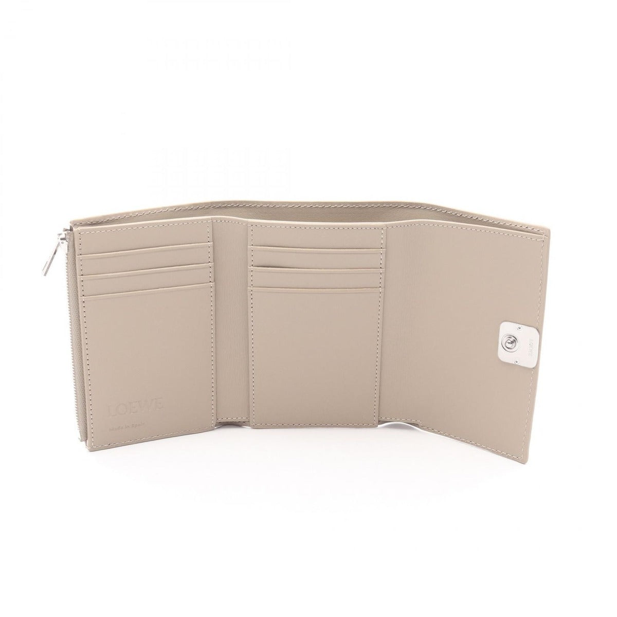 Loewe Trifold Wallet Anagram Vertical Small Gray Leather — view 3