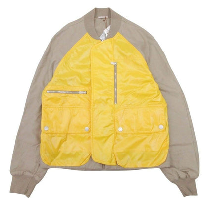 Hermes Reversible Swing Top Cotton Twill Nylon Trim 48 Beige Yellow
