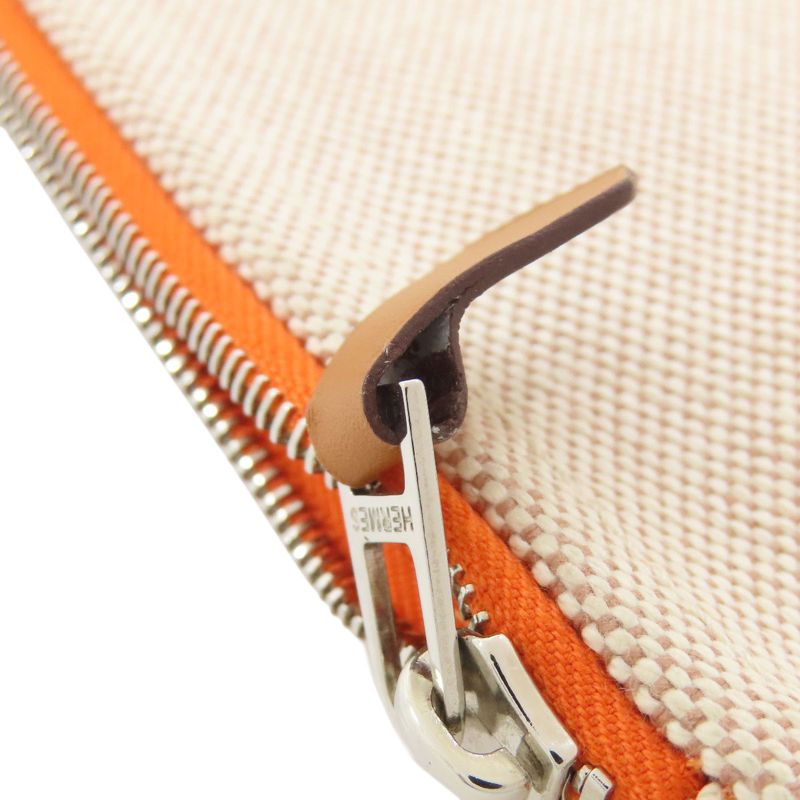 Hermes Logo Accessory Pouch Canvas Women