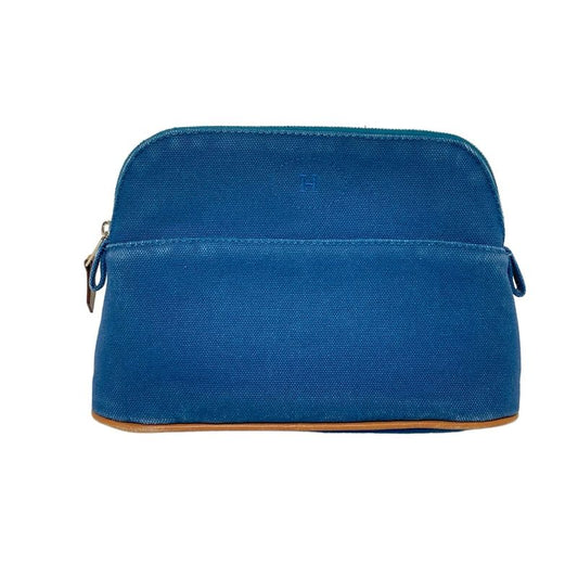 Hermes Pouch Bolide Pouch 20 Navy And Light Brown Leather