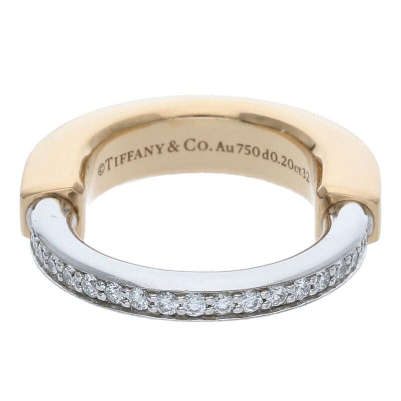 Tiffany & Co Tiffany & Co Lock 18K Yellow Goldwg Diamond Ring Ladies #9