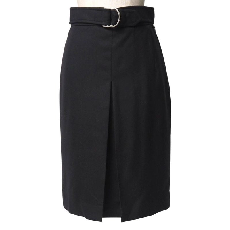 Hermes Skirt Size 34 Belted Inverted Pleats Knee Length
