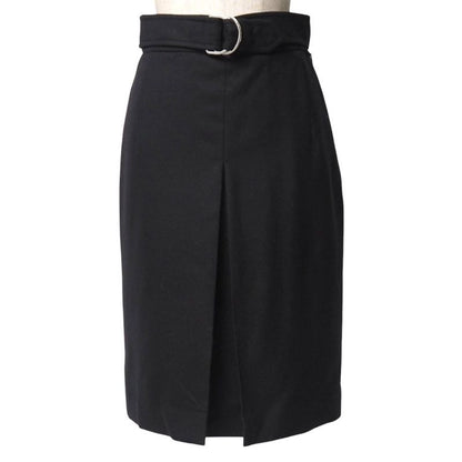 Hermes Skirt Size 34 Belted Inverted Pleats Knee Length