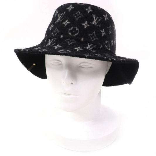Louis Vuitton 2020 M76743 Bob Carry On Hat 100% Wool Monogram Hat Black M Made