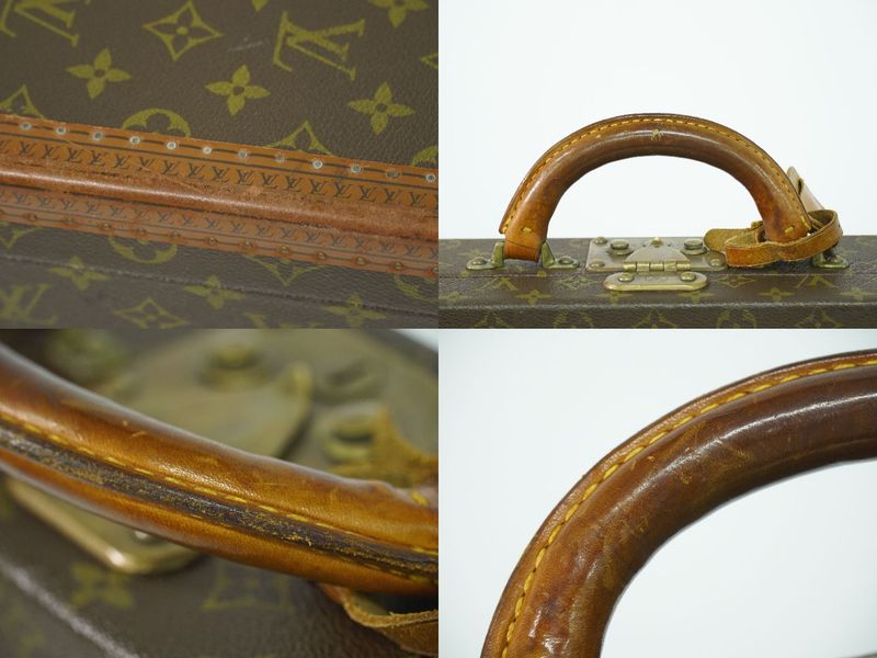 Authentic Louis Vuitton LV President Monogram Attache Case Handbag Brown M53012