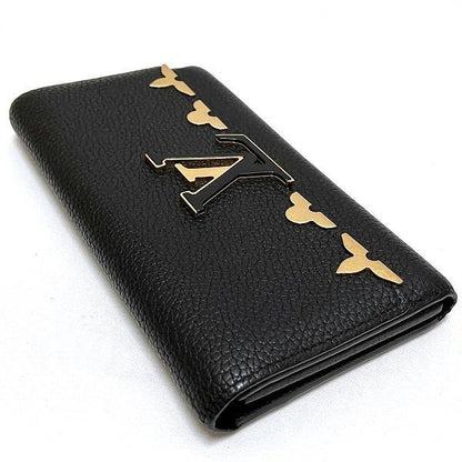 Louis Vuitton Taurillon Portefeuille Capucines M64551 Noir Black Long Wallet