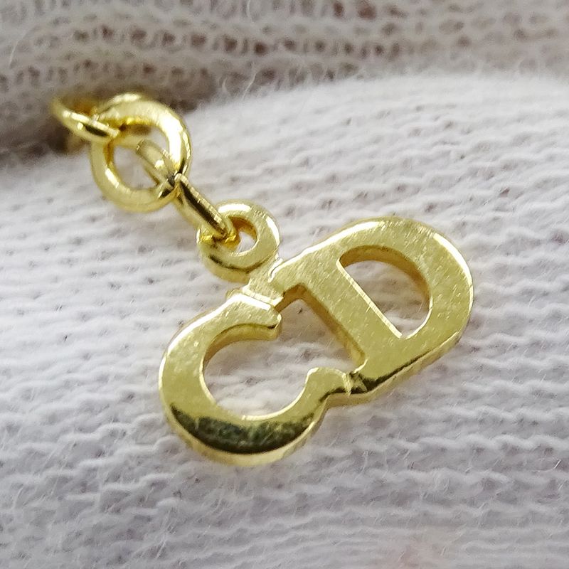 Dior Necklace Women's Brand Rhinestone GP Gold Logo Heart Accessory