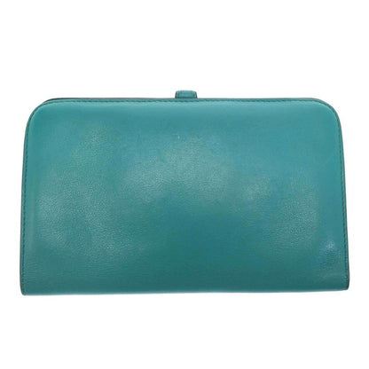 Hermes Engraved a Dogon GM Blue Paon Swift Long Wallet Blue Tone GM