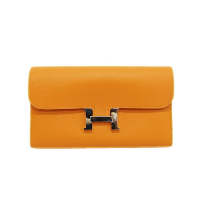 Hermes Constance Wallet Apricot Silver