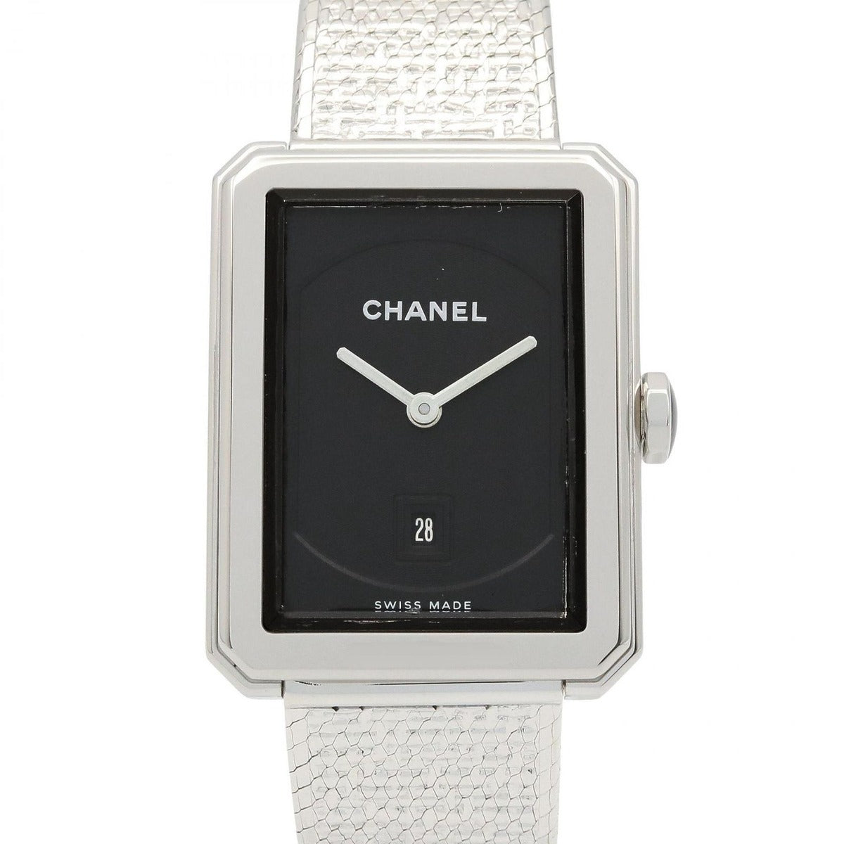 Chanel Watch Boyfriend Tweed Black Stainless Steel