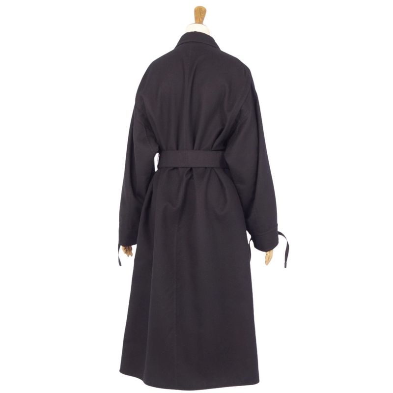 Hermes 22SS Long Coat Leather Belt Cashmere