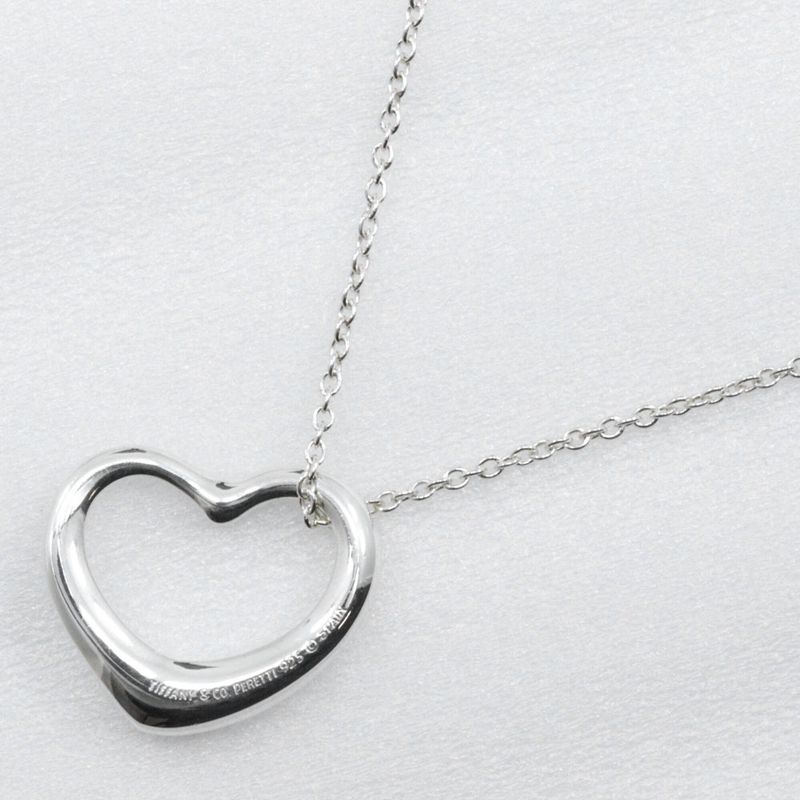 Tiffany & Co Open Heart Elsa Peretti 925 Silver Ladies 4.8g Necklace