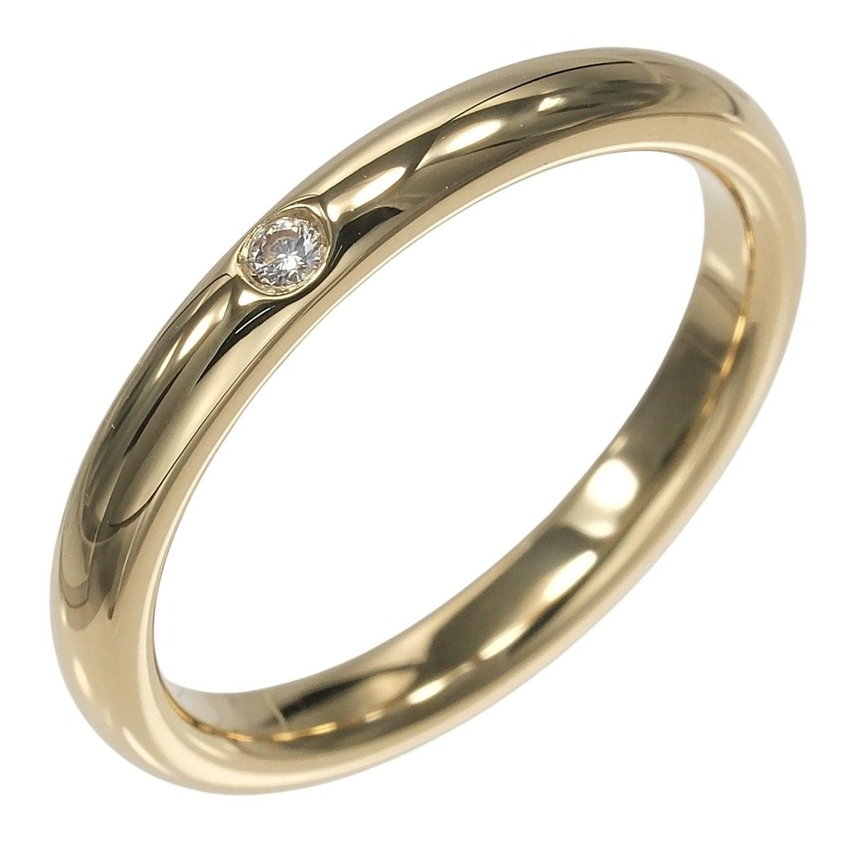 Tiffany & Co Stacking Band 18k Yellow Gold Diamond Ring