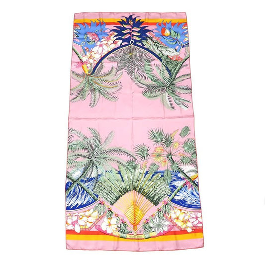 Hermes Rectangle Aloha Pink 100% Silk Scarf Large Accessory