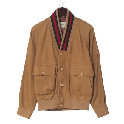 Gucci Sherry Line Jacket Size 44 Goat Leather Goat Leather Jacket Blouson