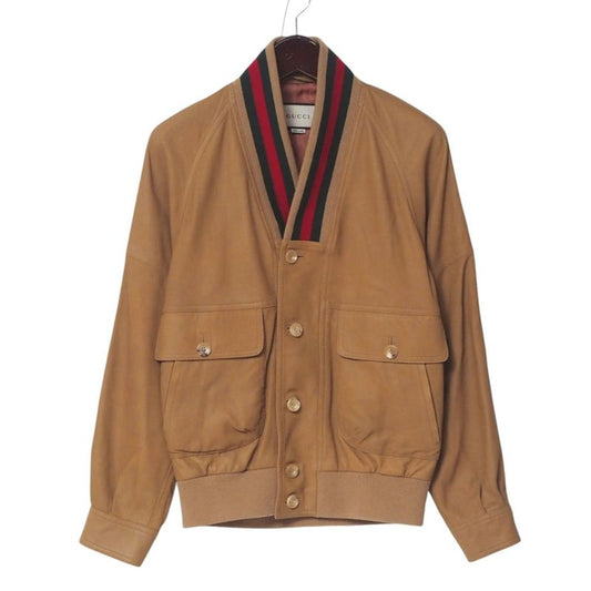 Gucci Sherry Line Jacket Size 44 Goat Leather Goat Leather Jacket Blouson