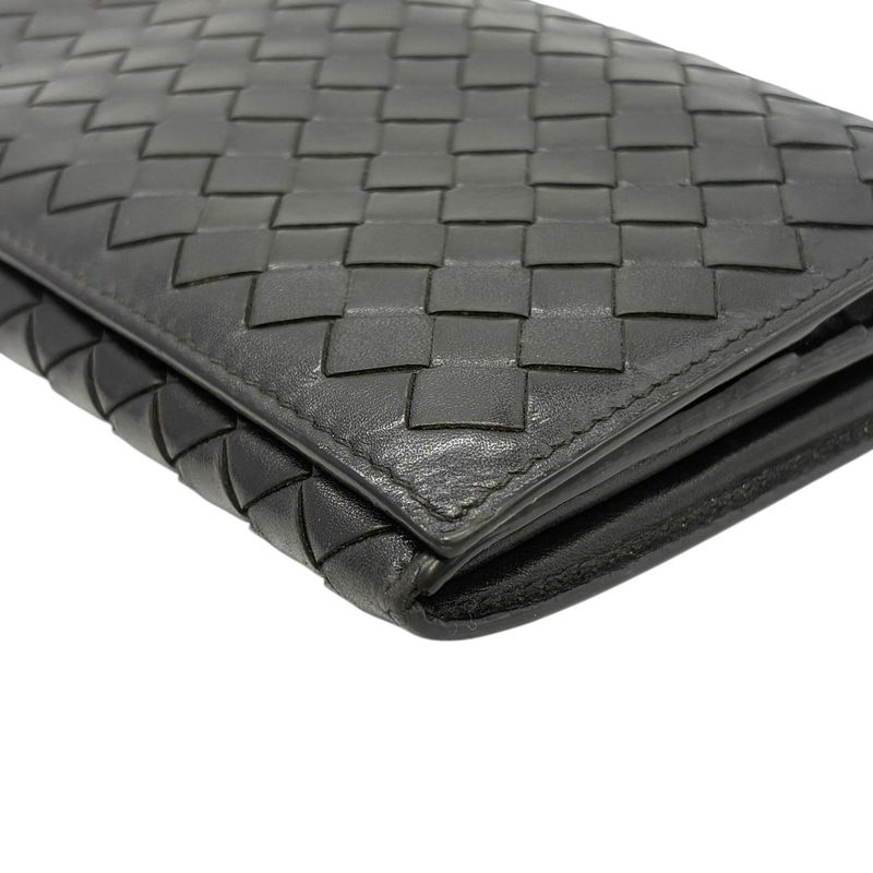3199 Bottega Veneta Long Wallet 156819 Black Preowned Men's Folded Wallet