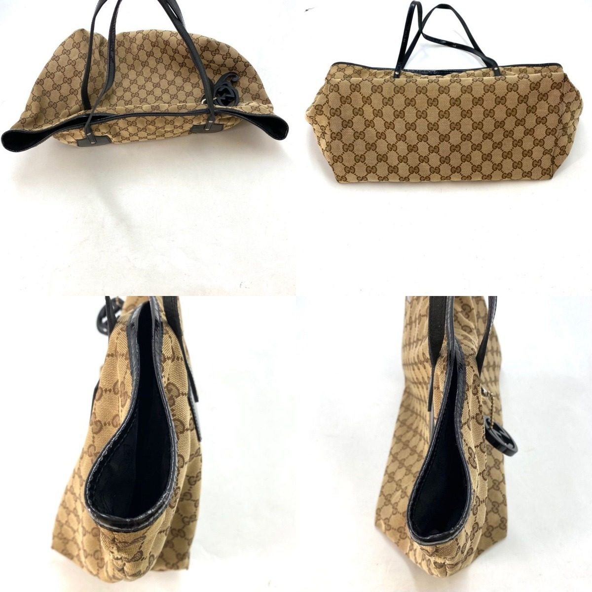 Gucci Shoulder Tote GG Canvas Black A4 Business Travel — view 4