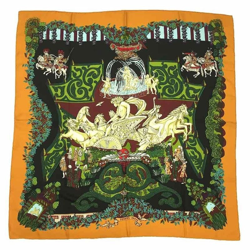 Hermes Scarf Carre 90 le Paradis du Roy King's Paradise Aq8174