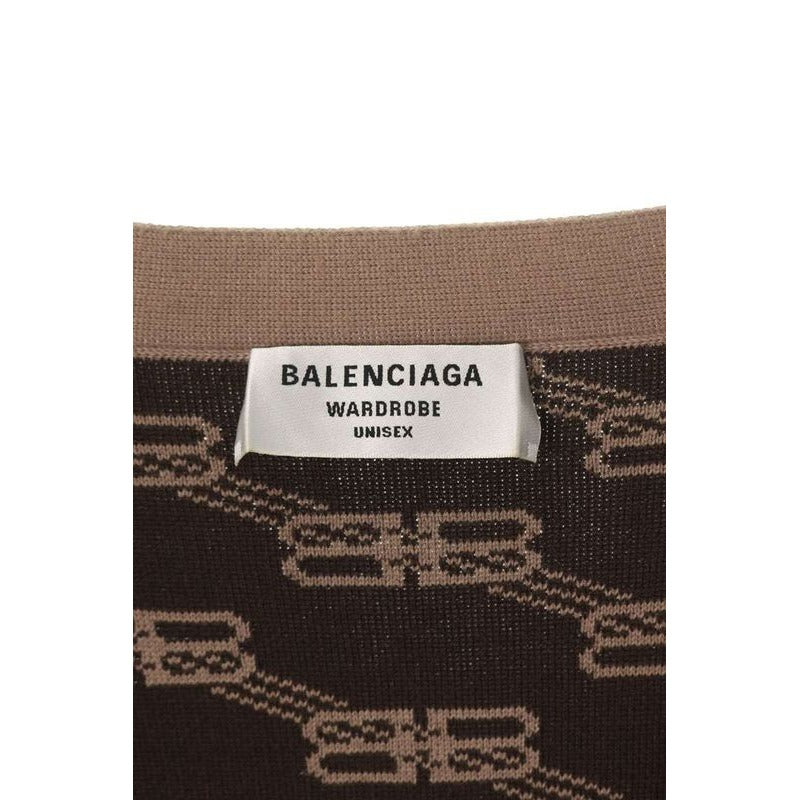 Balenciaga T3253 BB Logo Allover Pattern Cardigan 1 — view 3
