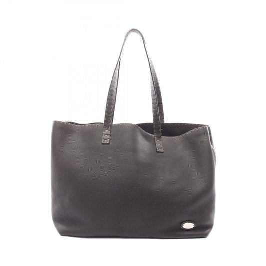 Fendi Tote Selleria Dark Brown Leather