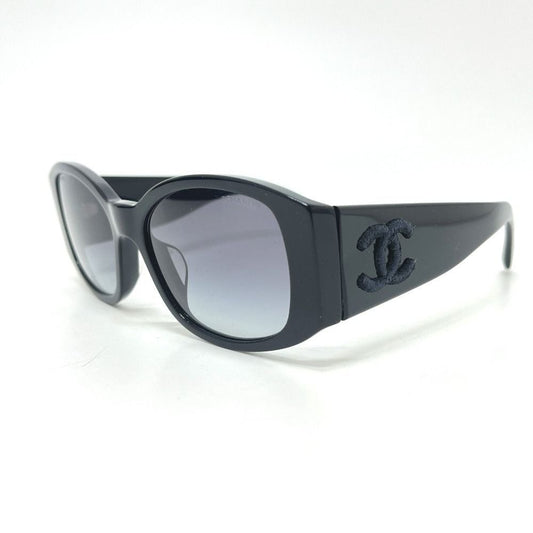 Chanel Sunglasses Embroidery CC Logo Acetate Black Eyewear