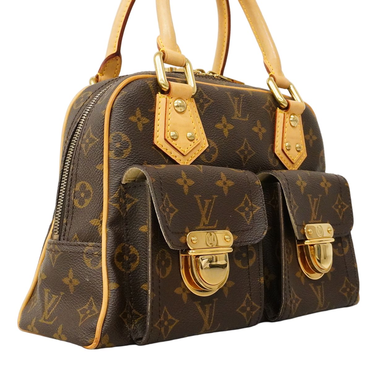 Louis Vuitton Handbag Monogram Manhattan PM Brown — view 2