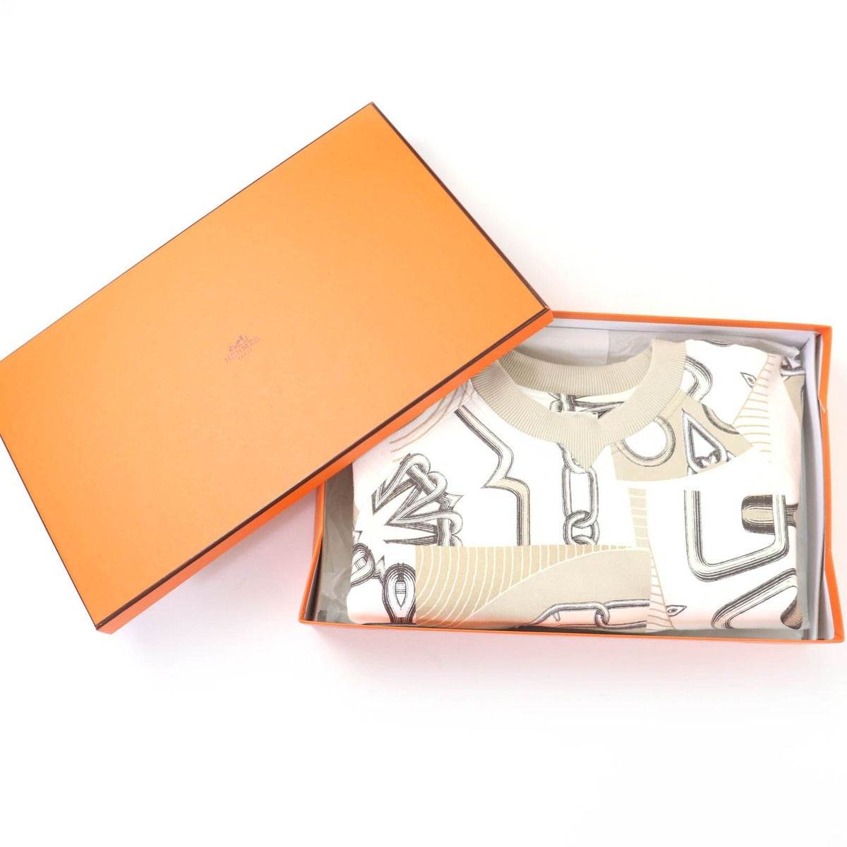 Hermes Kaleidoscope Effect Cotton Sweatshirt Beige 38 — view 2