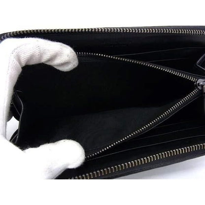 Bottega Veneta Wallet Intrecciato Black Leather Zip Around Silver — view 4