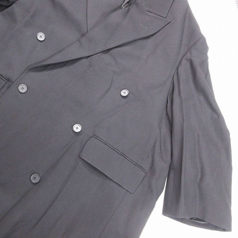 Balenciaga Trimmed and Wrinkled Double Breasted Coat Oversize D Balacia Unisex