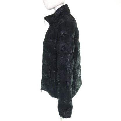 Moncler Sariette Flower Jacquard Stand Collar Double Zip Down Jacket Black 4 — view 2