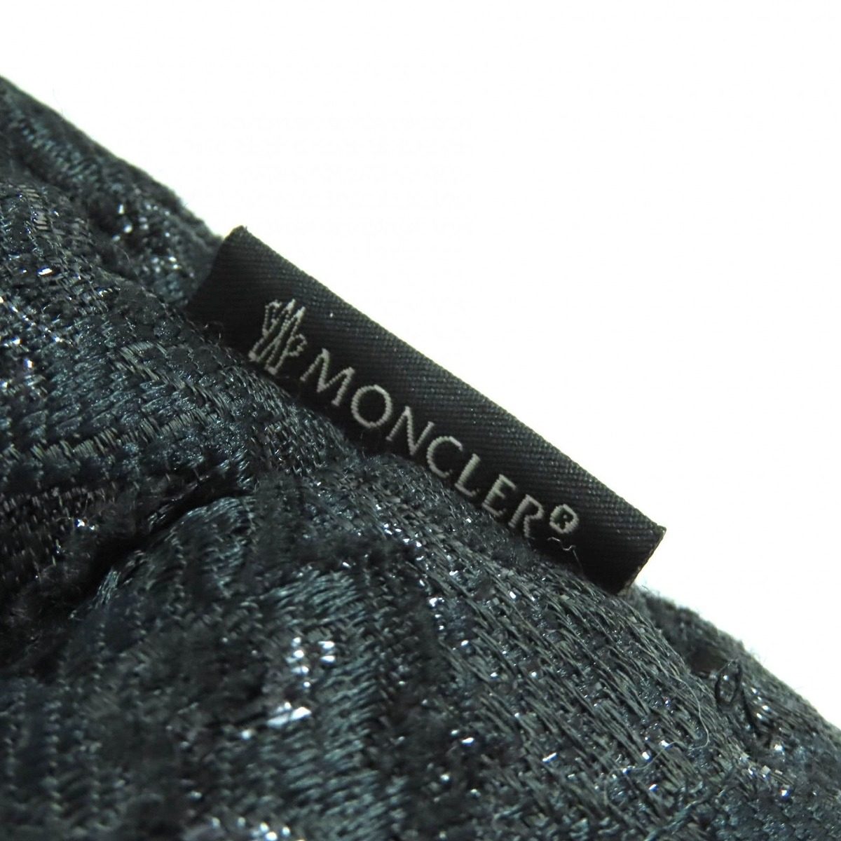 Moncler Sariette Flower Jacquard Stand Collar Double Zip Down Jacket Black 4 — view 7