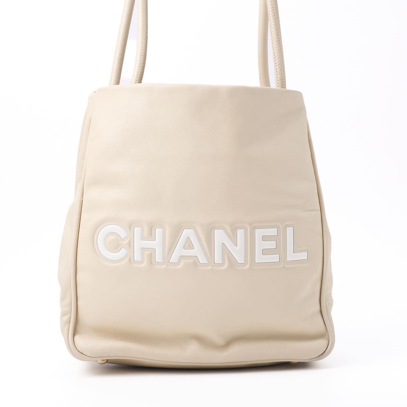 Chanel Camellia Line Tote Bag Lambskin Ivory With Gold Hardware Ladies Bag
