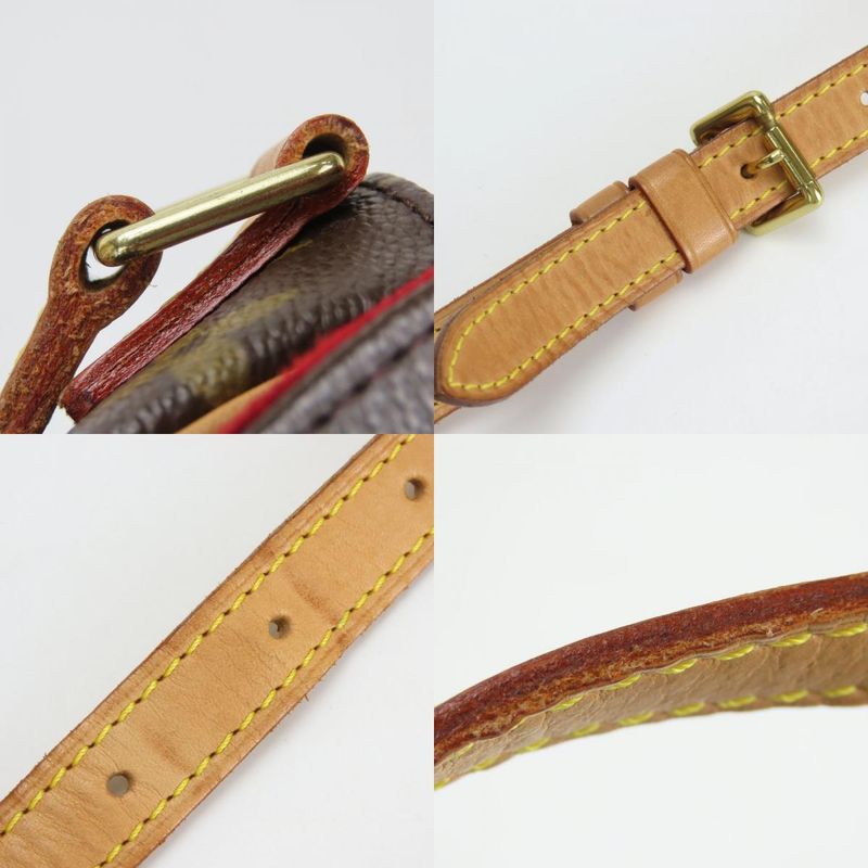 Louis Vuitton Shoulder Bag Tan Blanc M51179 Monogram Nubuck Brown Gold Hardware