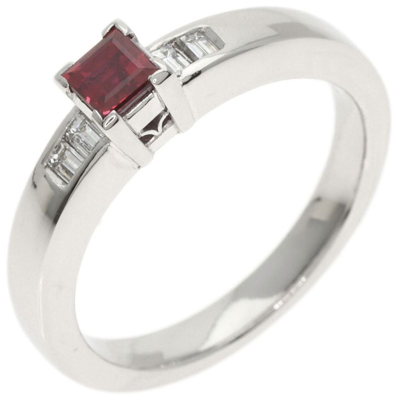 DIOR Garnet Diamond Ring - Pt900 Ladies
