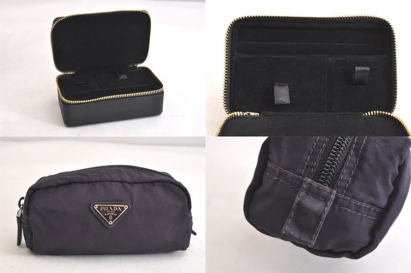 Prada Dior Coach Pouch Card Jewelry Case Set Of 4 Blue Green Purple 2811n