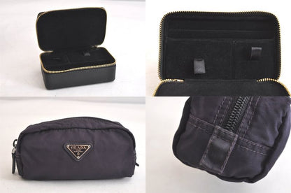 Prada Dior Coach Pouch Card Jewelry Case Set Of 4 Blue Green Purple 2811n