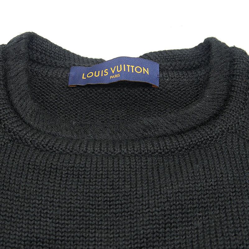 Louis Vuitton Barcode Logo Knit Size S Wool Black