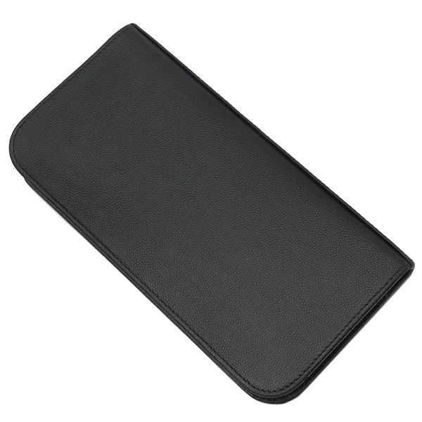 Saint Laurent Long Wallet Round Zipper Long Wallet Grain Leather Black Silver