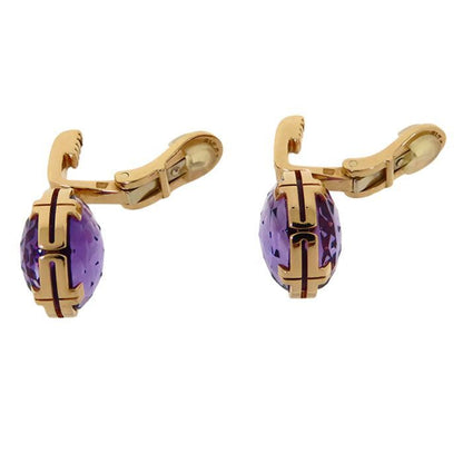 Bvlgari Bulgari Parentesi Amethyst Cocktail Earring Or855246 18K Pink Gold 750